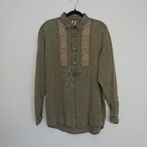 Amann Linen Trachten Blouse button down | Size 42